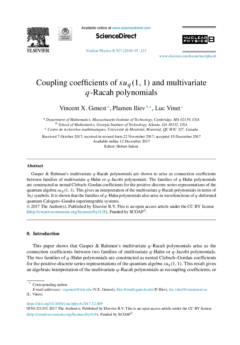 Coupling coefficients of suq(1,1) and multivariate q-Racah polynomials