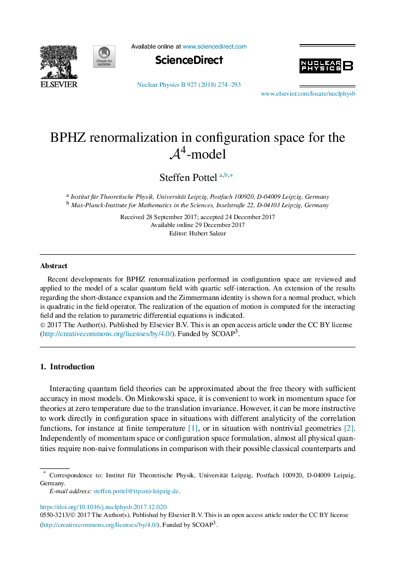 BPHZ renormalization in configuration space for the A4-model
