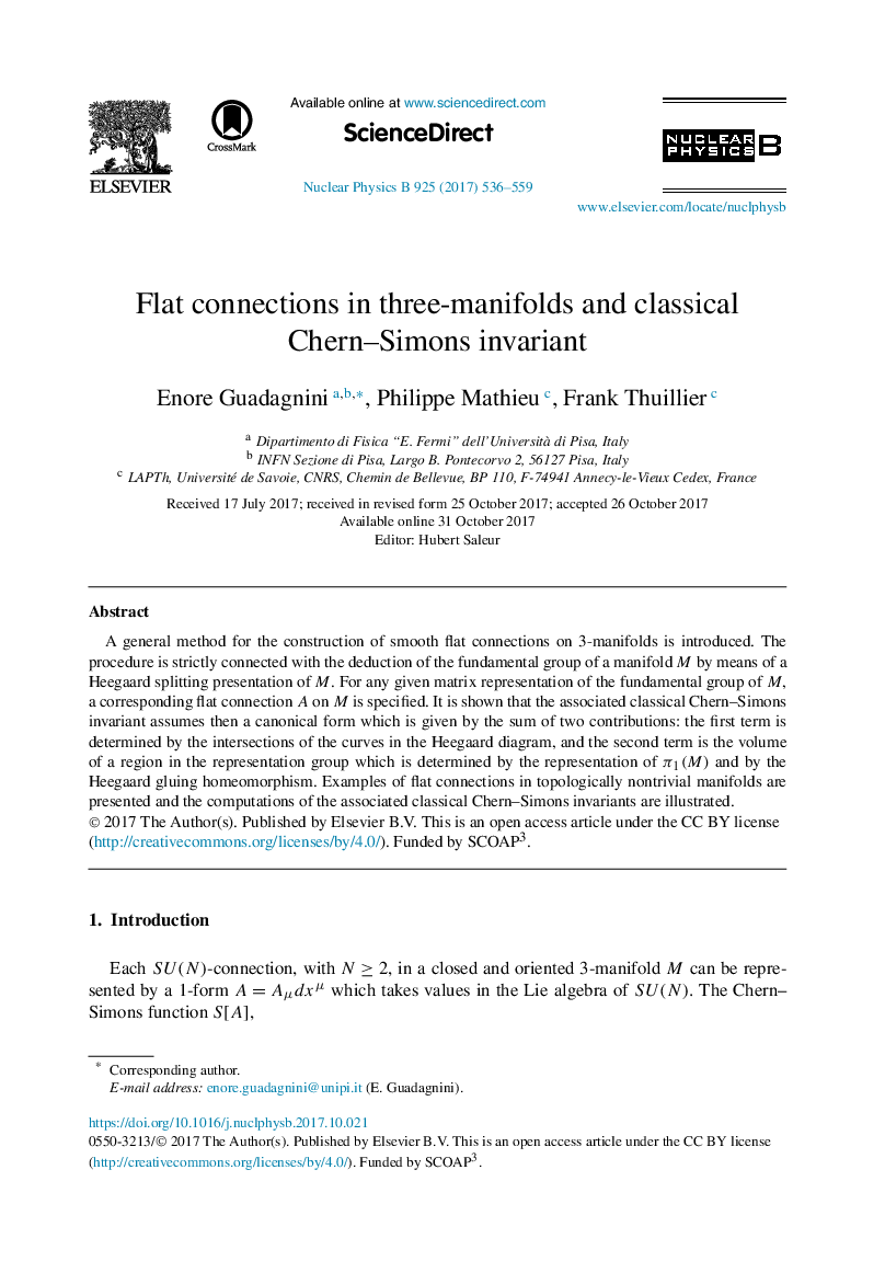 Flat connections in three-manifolds and classical Chern-Simons invariant