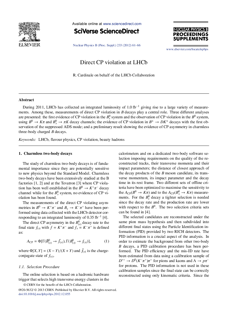 Direct CP violation at LHCb