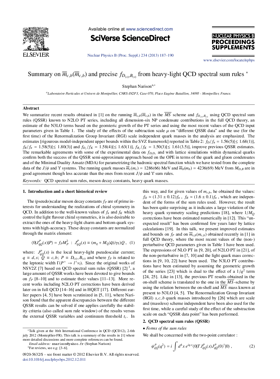 Summary on mÂ¯c,b(mÂ¯c,b) and precise fD(s),B(s) from heavy-light QCD spectral sum rules