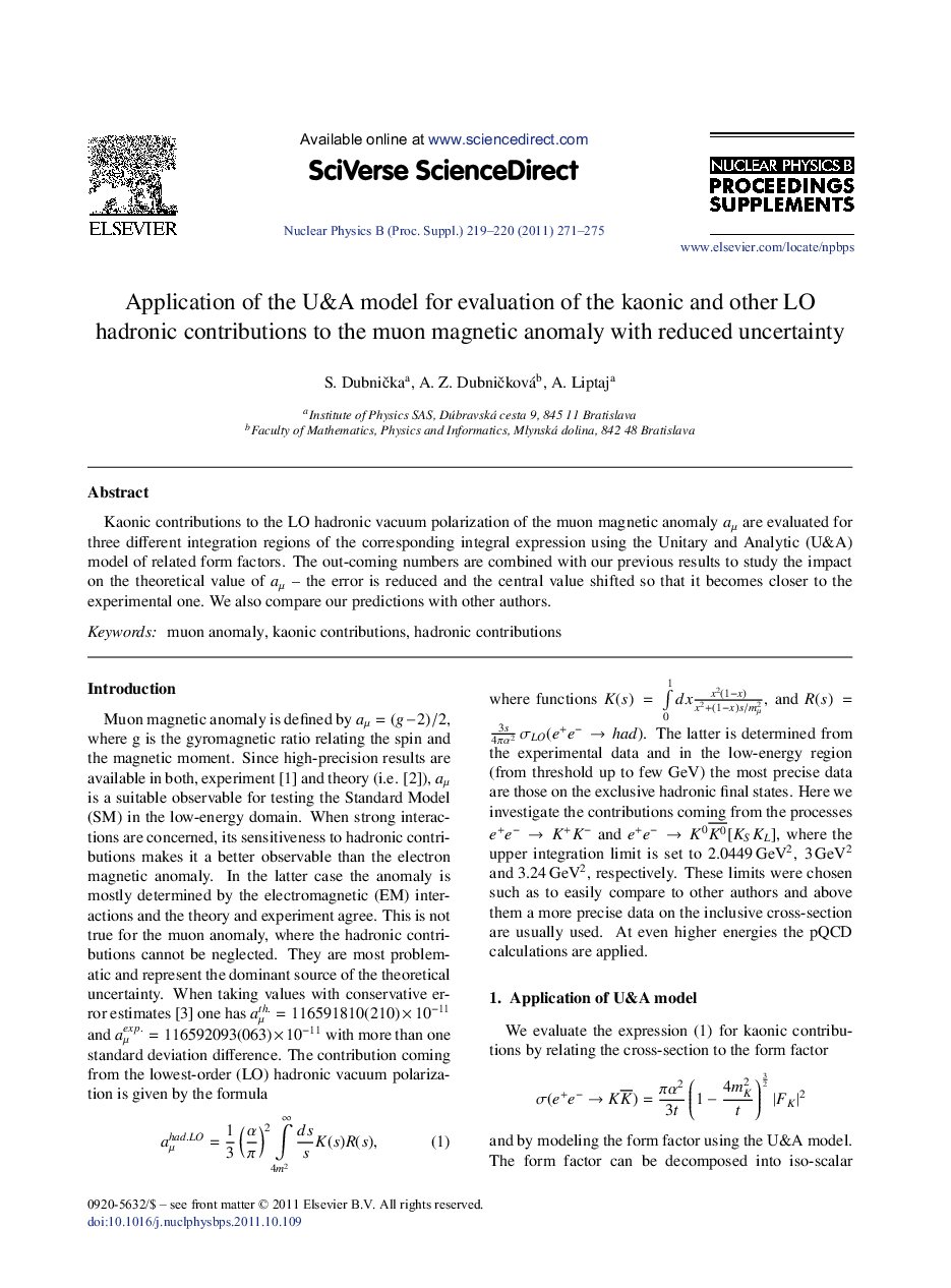 Application of the U&A model for evaluation of the kaonic and other LO hadronic contributions to the muon magnetic anomaly with reduced uncertainty