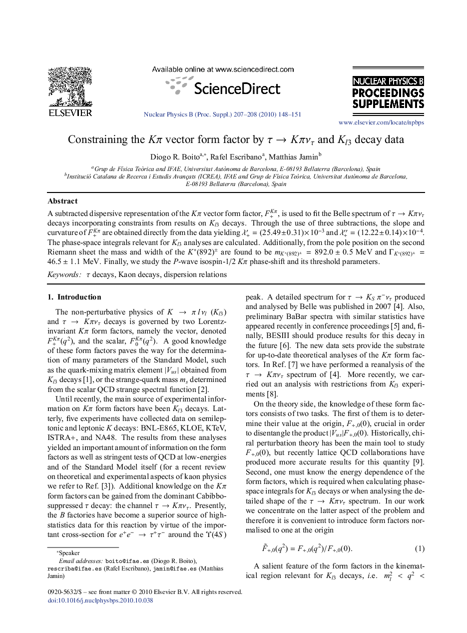 Constraining the KÏ vector form factor by ÏâKÏÎ½Ï and Kl3 decay data