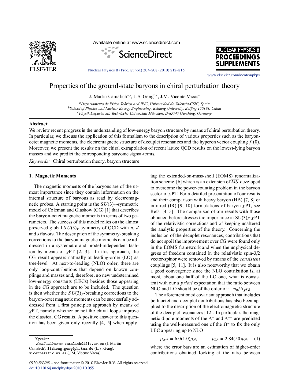 Properties of the ground-state baryons in chiral perturbation theory