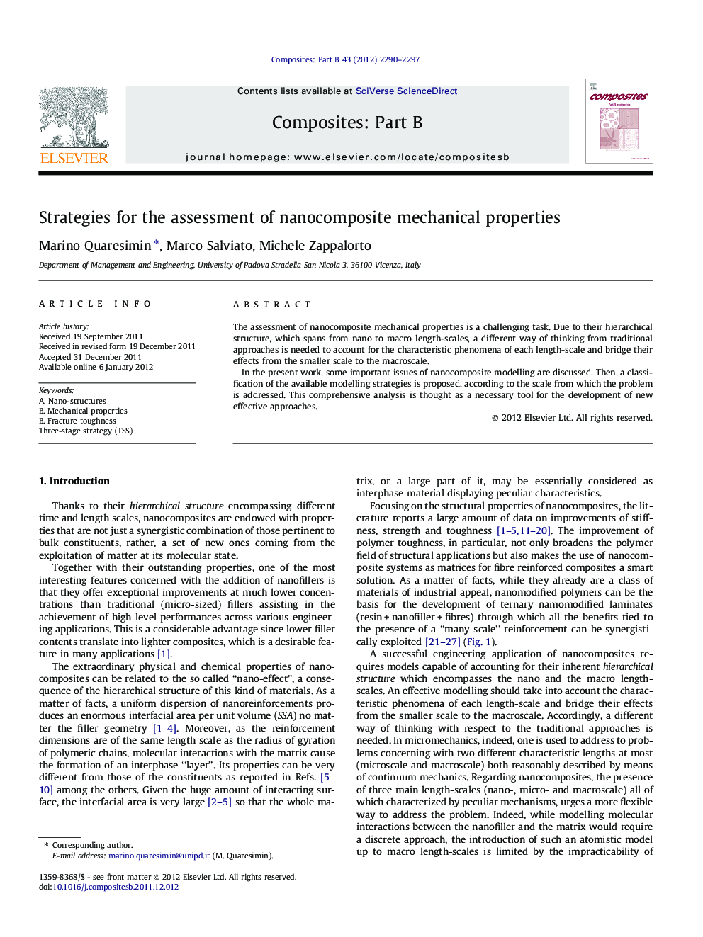 Strategies for the assessment of nanocomposite mechanical properties