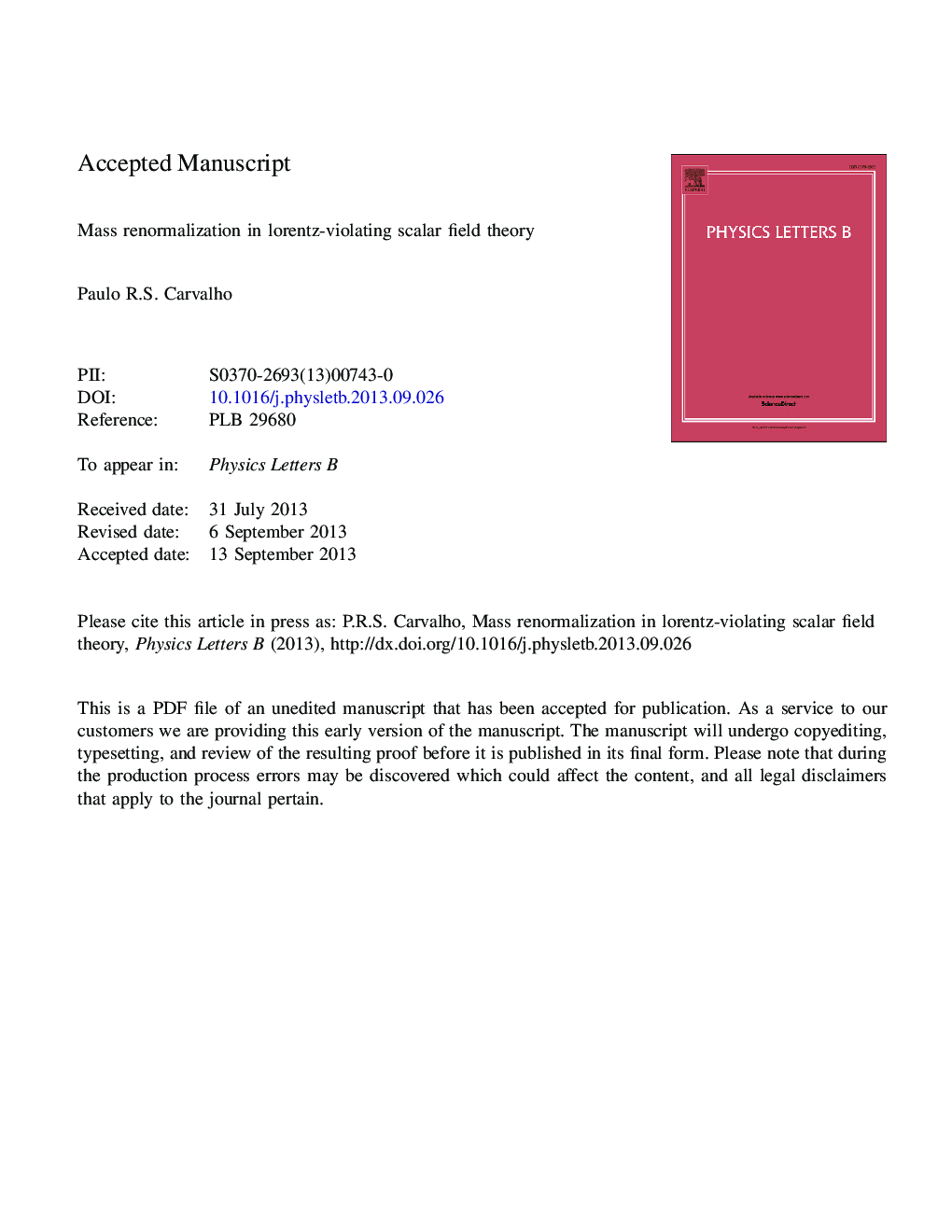 Mass renormalization in Lorentz-violating scalar field theory