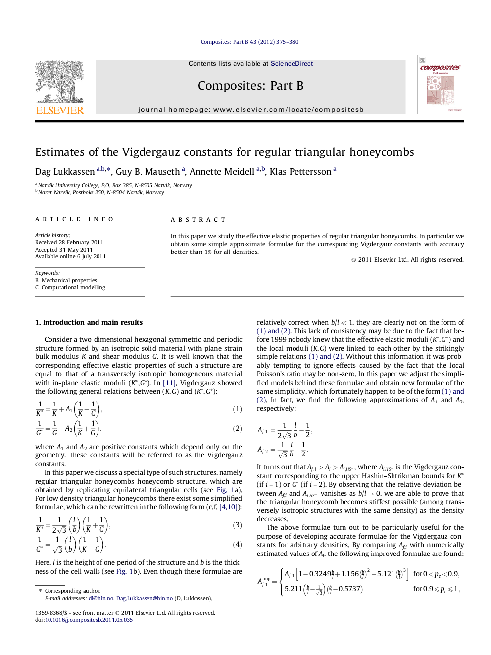 Estimates of the Vigdergauz constants for regular triangular honeycombs