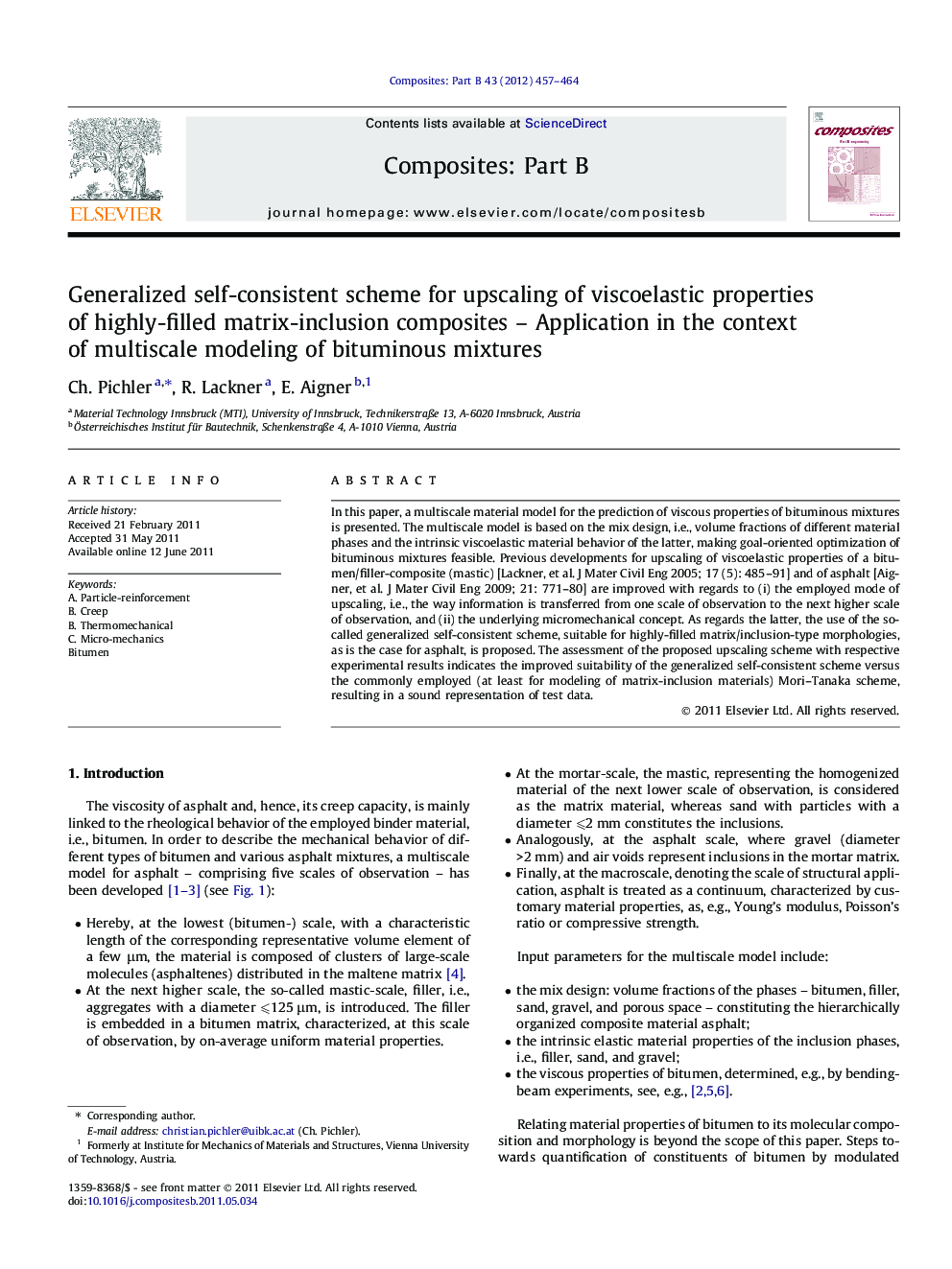 Generalized self-consistent scheme for upscaling of viscoelastic properties of highly-filled matrix-inclusion composites - Application in the context of multiscale modeling of bituminous mixtures