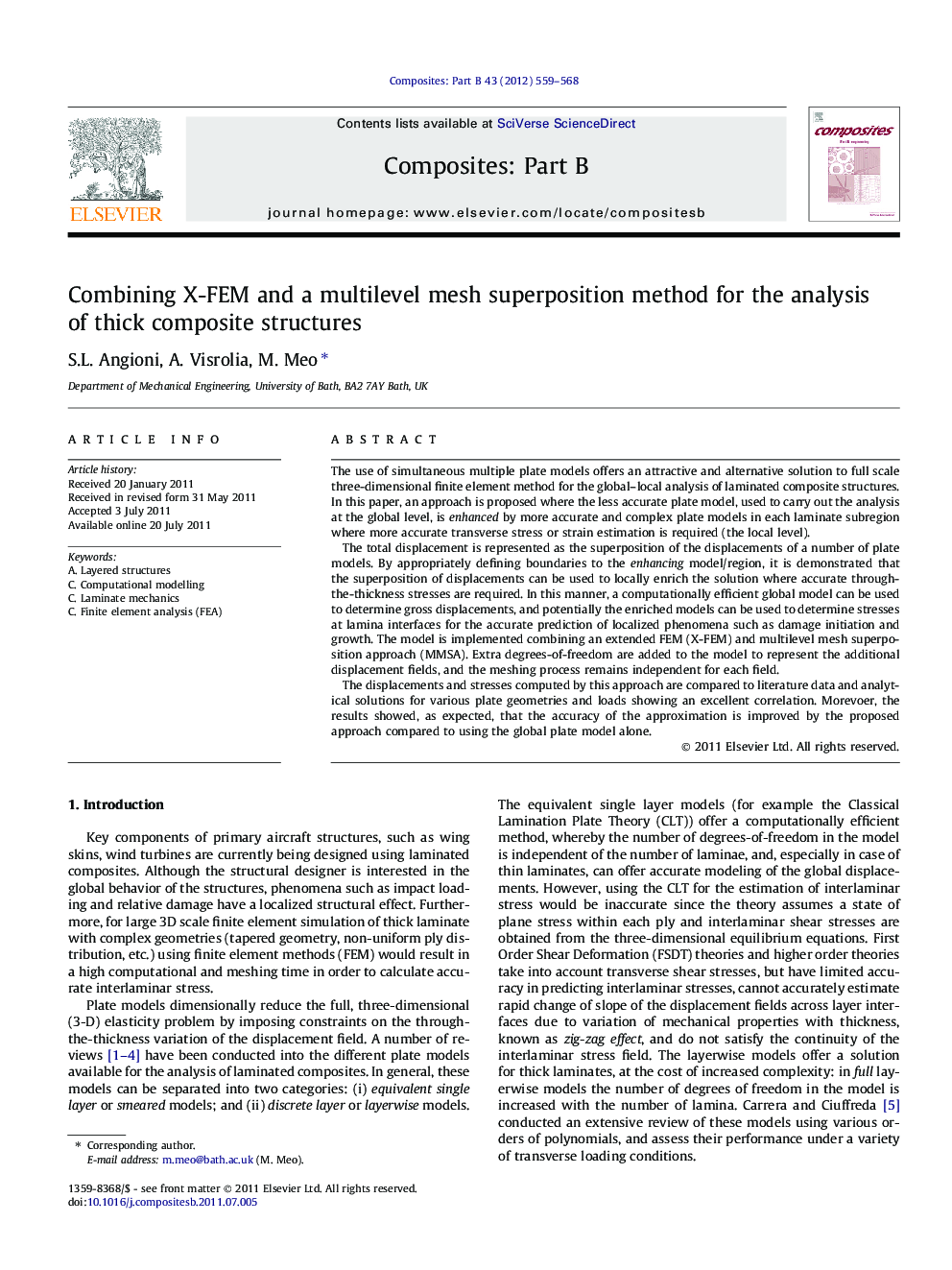 Combining X-FEM and a multilevel mesh superposition method for the analysis of thick composite structures