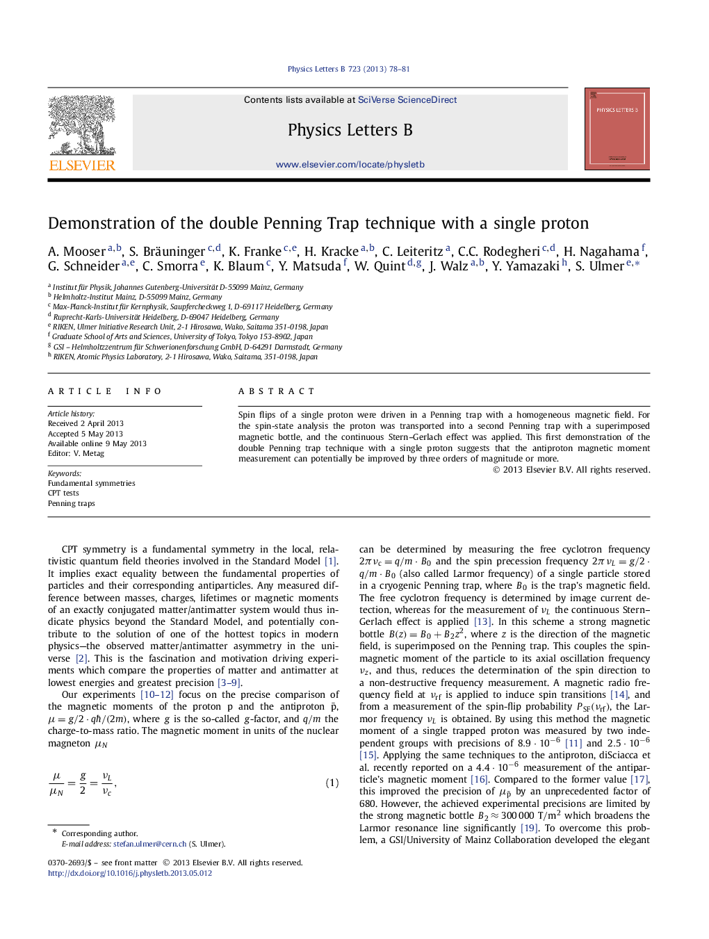 Demonstration of the double Penning Trap technique with a single proton