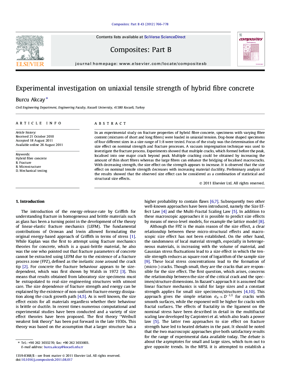 Experimental investigation on uniaxial tensile strength of hybrid fibre concrete