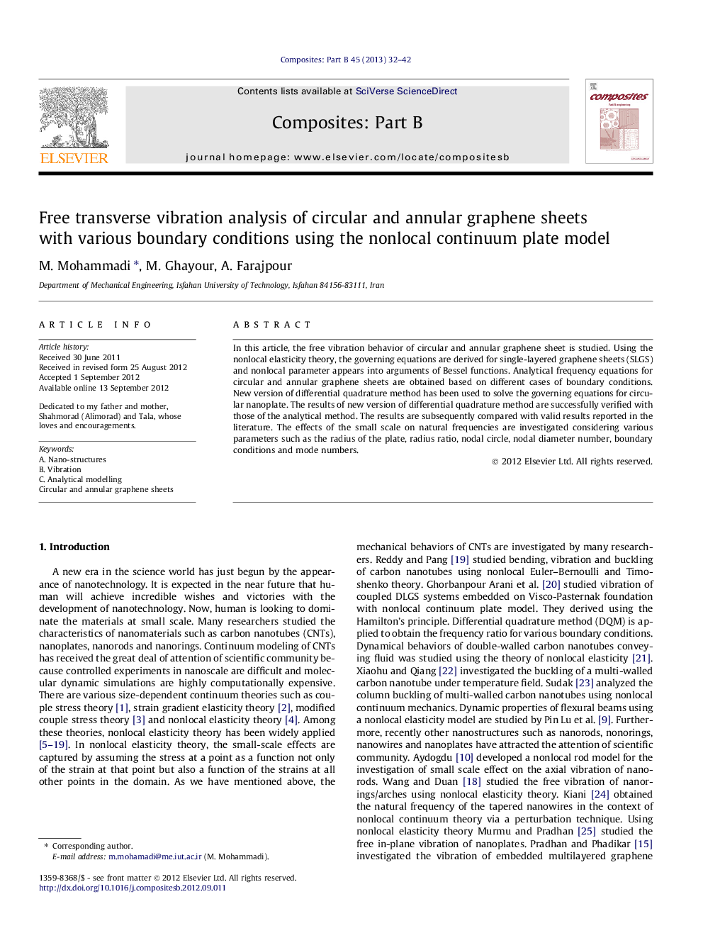 Free transverse vibration analysis of circular and annular graphene sheets with various boundary conditions using the nonlocal continuum plate model