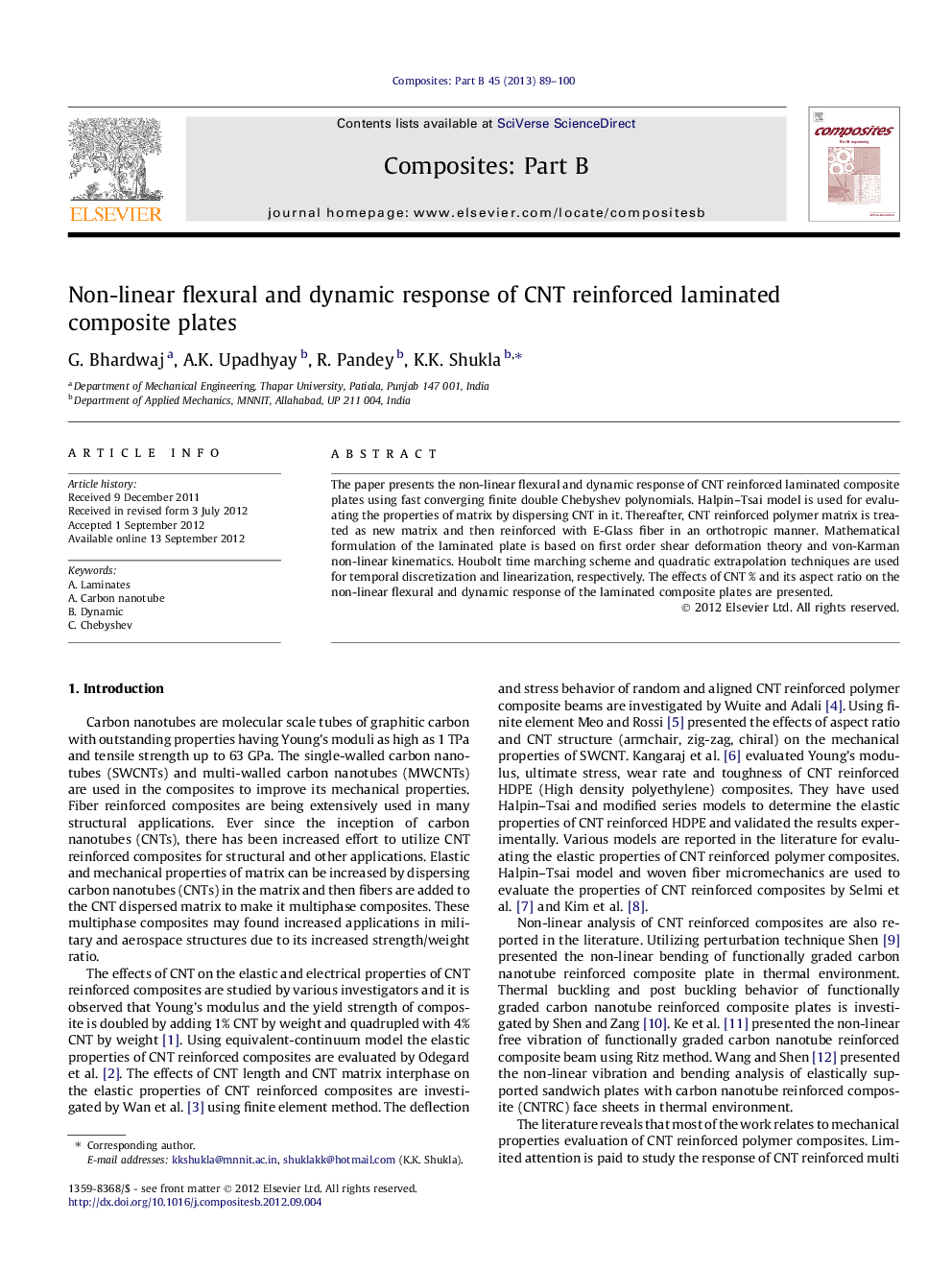 Non-linear flexural and dynamic response of CNT reinforced laminated composite plates