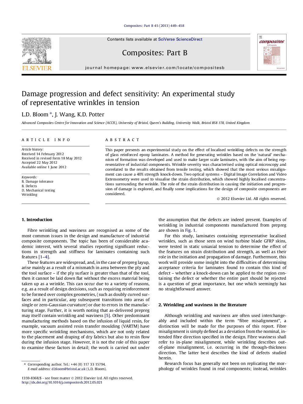 Damage progression and defect sensitivity: An experimental study of representative wrinkles in tension