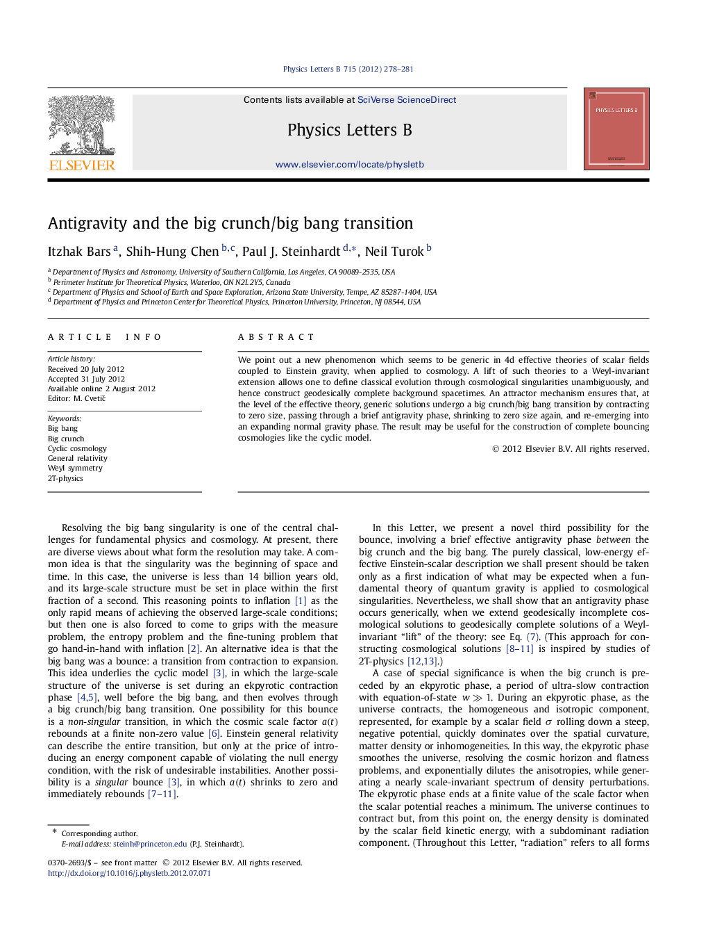 Antigravity and the big crunch/big bang transition