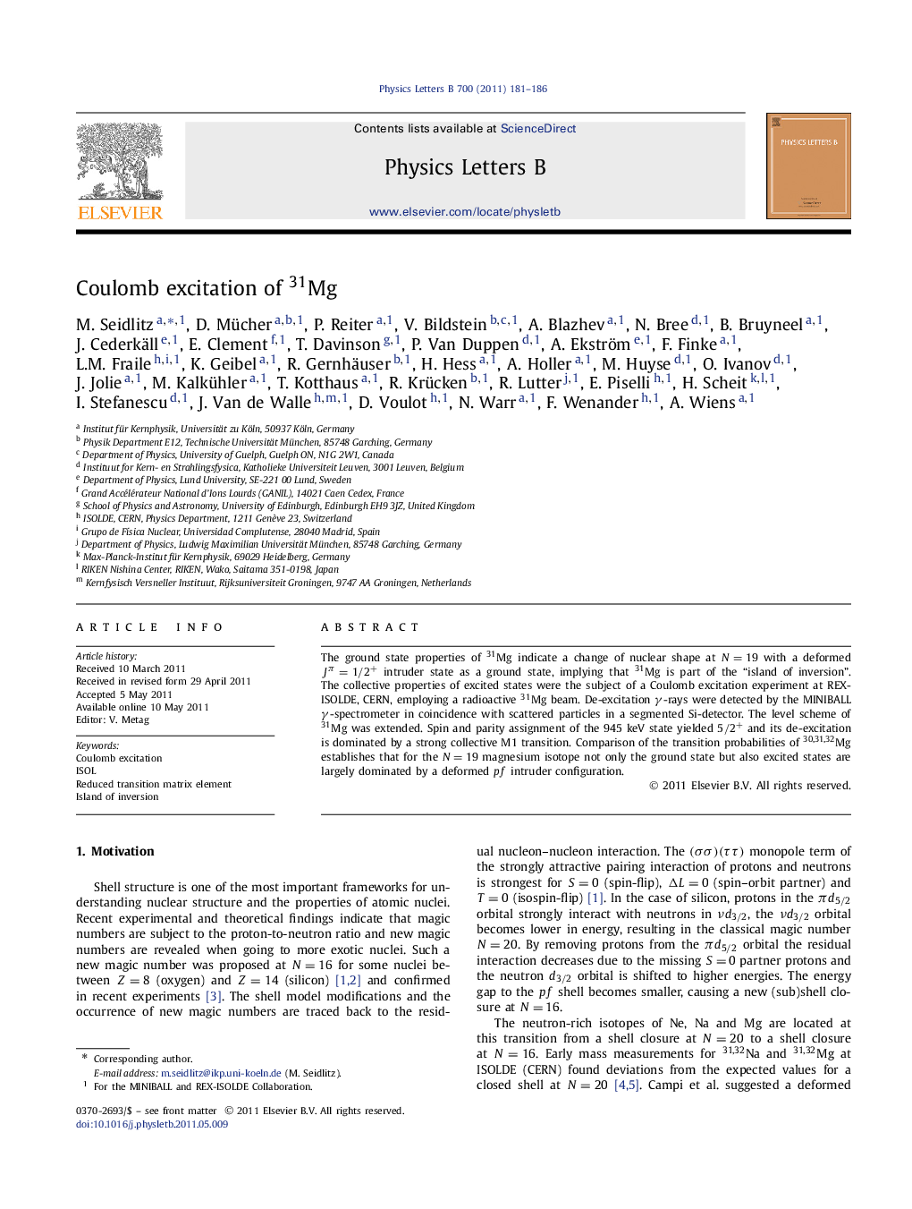 Coulomb excitation of 31Mg