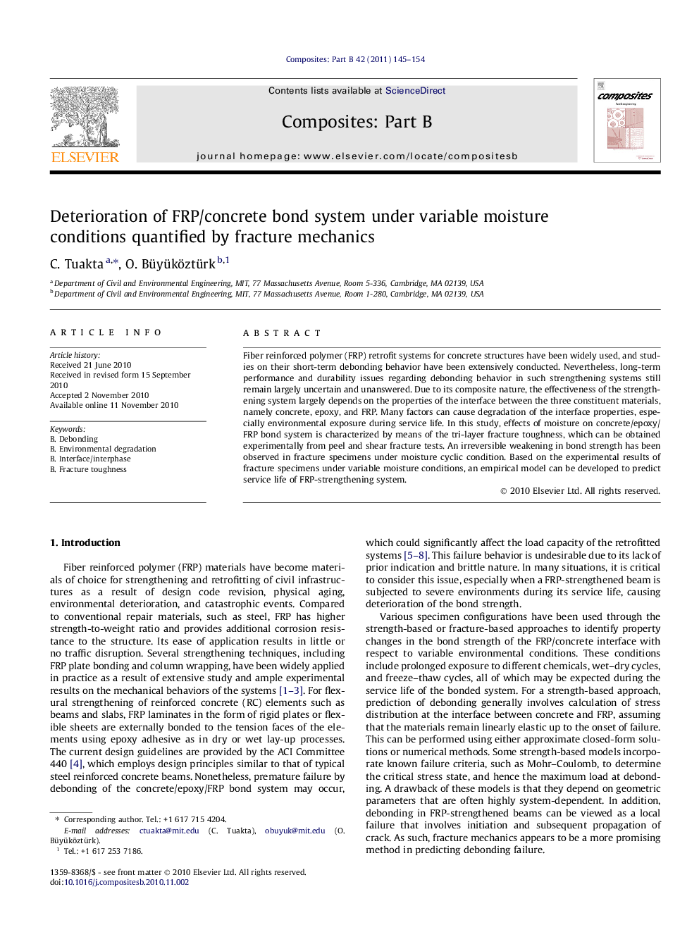 Deterioration of FRP/concrete bond system under variable moisture conditions quantified by fracture mechanics