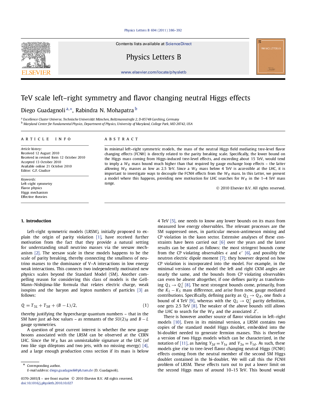 TeV scale left-right symmetry and flavor changing neutral Higgs effects