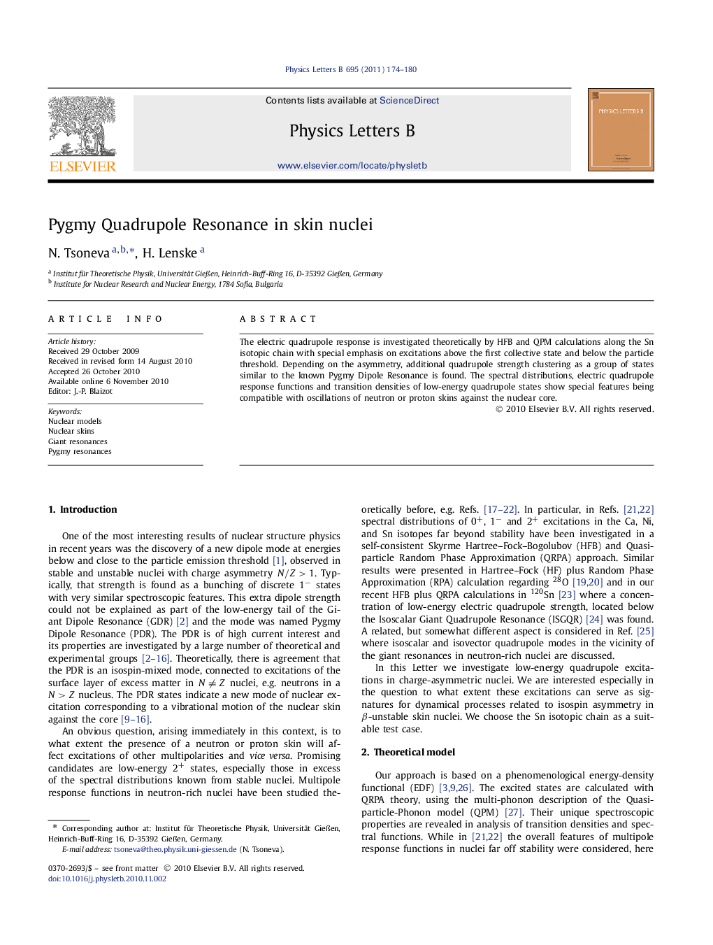 Pygmy Quadrupole Resonance in skin nuclei