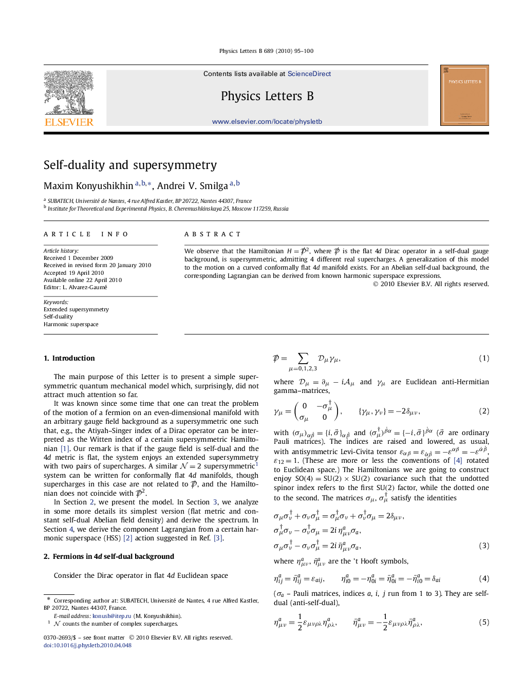 Self-duality and supersymmetry