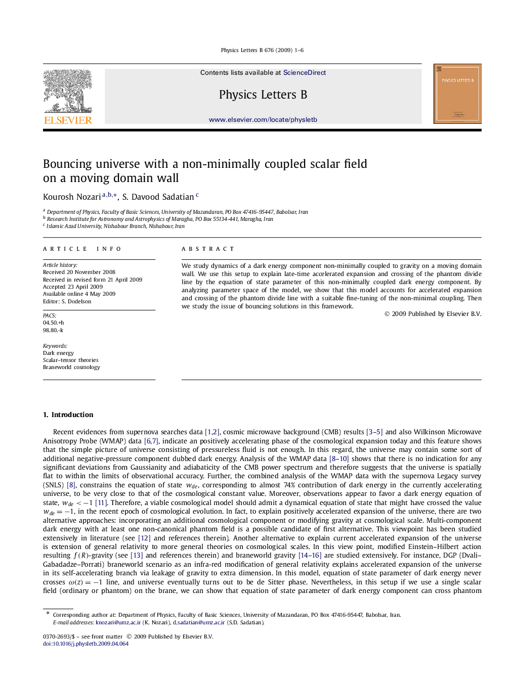 Bouncing universe with a non-minimally coupled scalar field on a moving domain wall