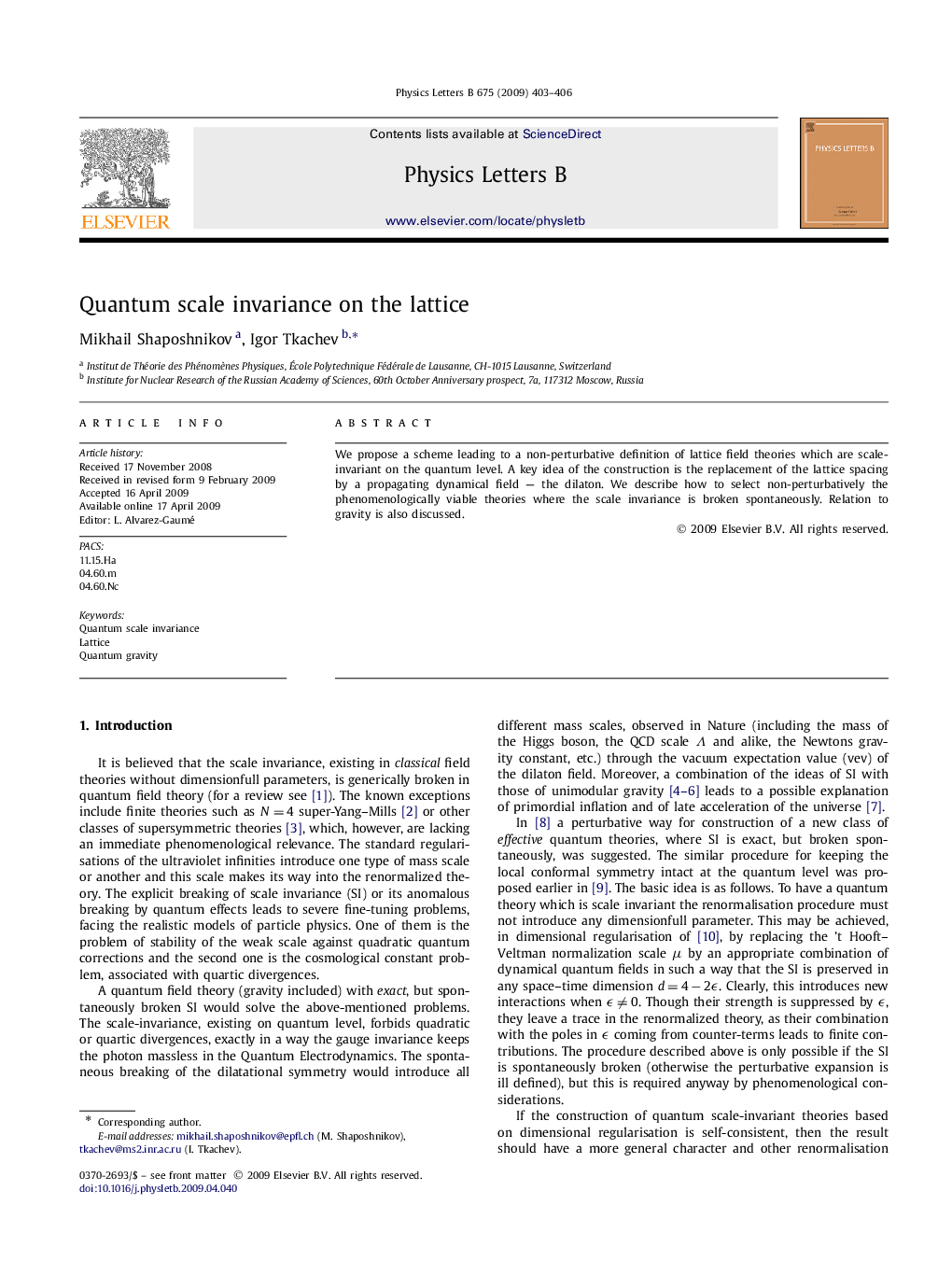 Quantum scale invariance on the lattice