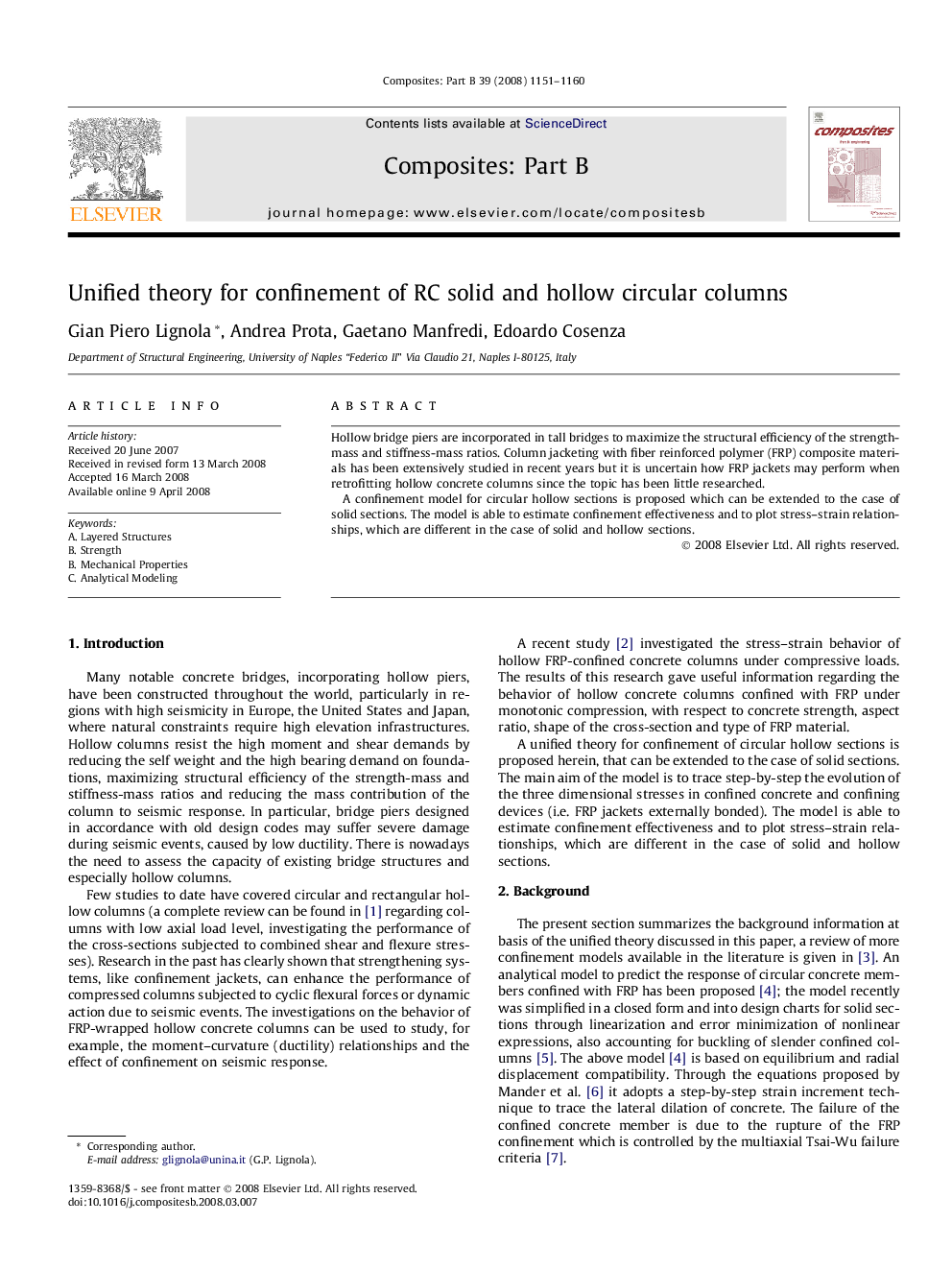 Unified theory for confinement of RC solid and hollow circular columns