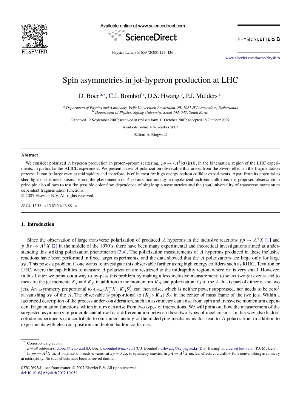 Spin asymmetries in jet-hyperon production at LHC