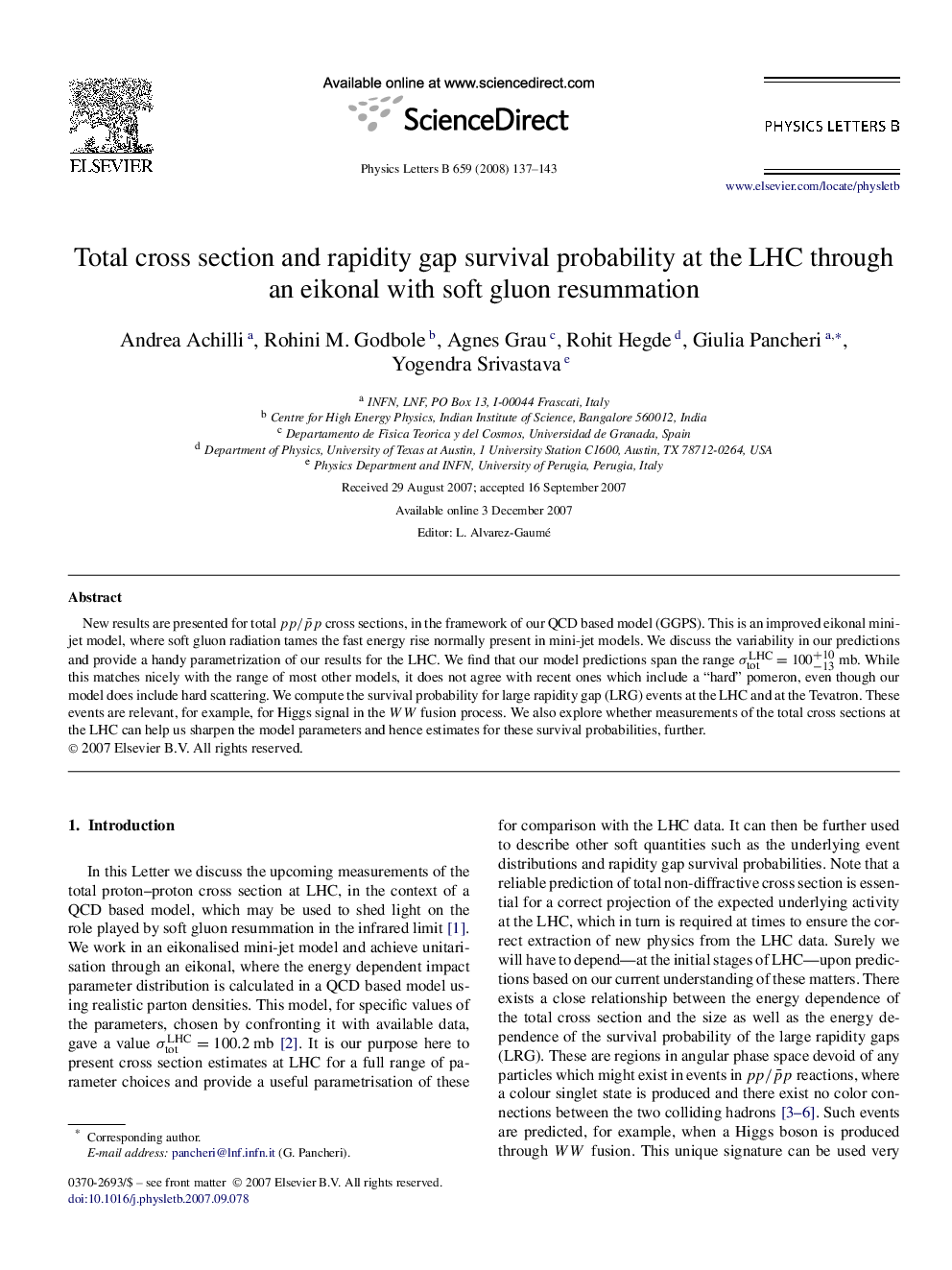 Total cross section and rapidity gap survival probability at the LHC through an eikonal with soft gluon resummation