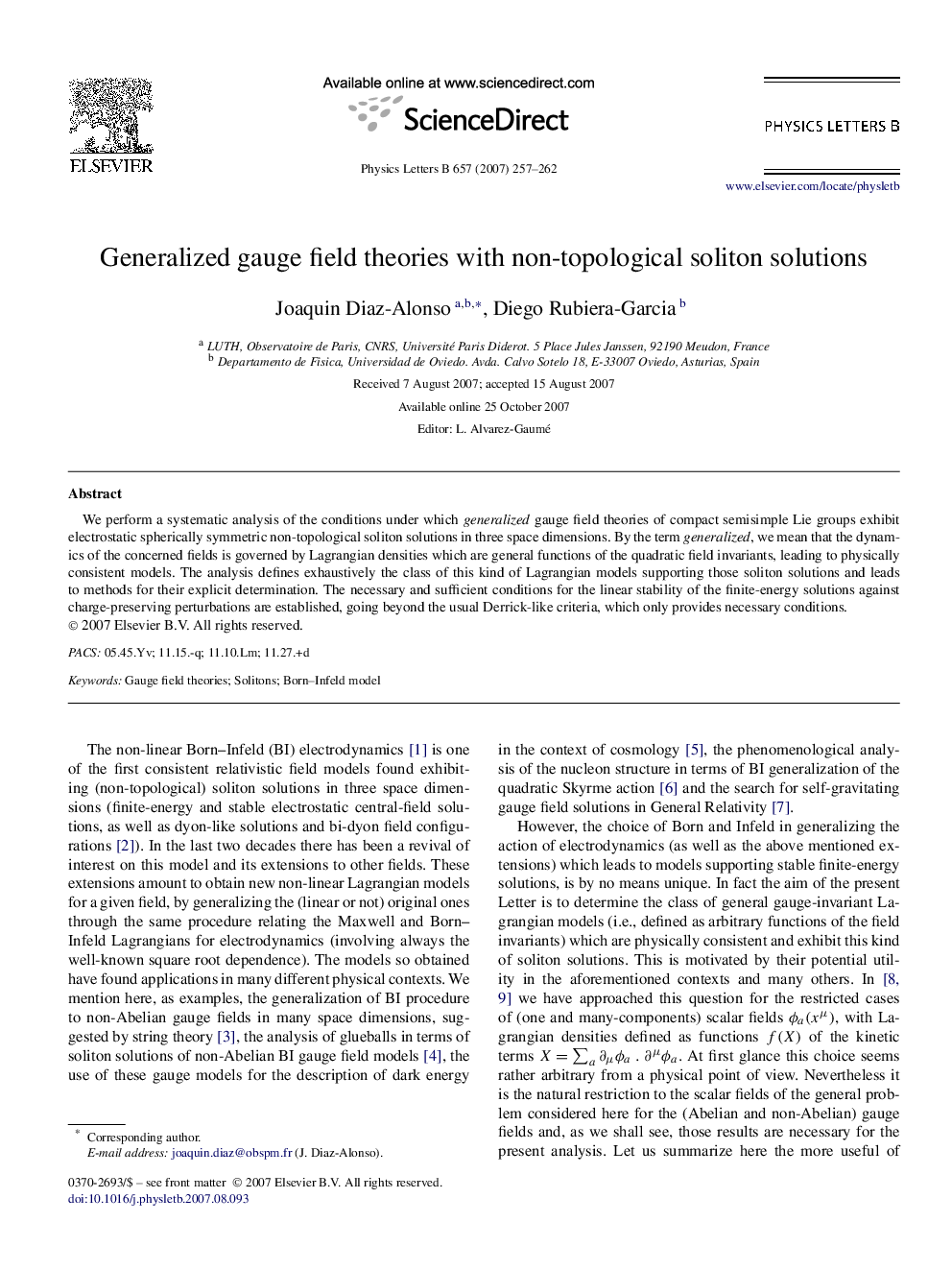 Generalized gauge field theories with non-topological soliton solutions