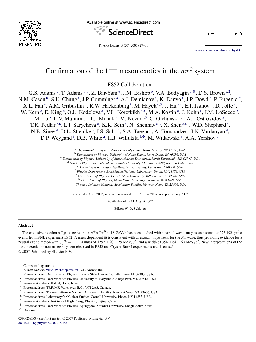 Confirmation of the 1â+ meson exotics in the Î·Ï0 system