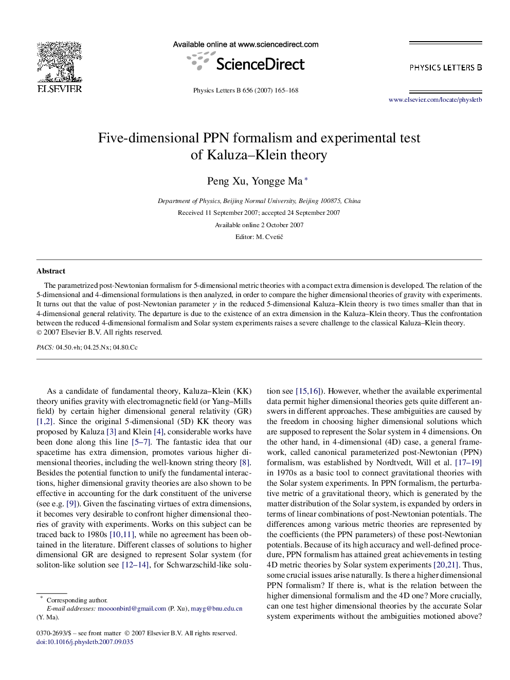 Five-dimensional PPN formalism and experimental test of Kaluza-Klein theory