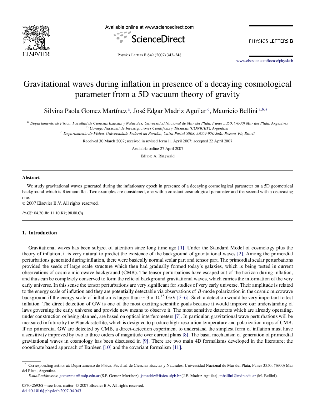 Gravitational waves during inflation in presence of a decaying cosmological parameter from a 5D vacuum theory of gravity