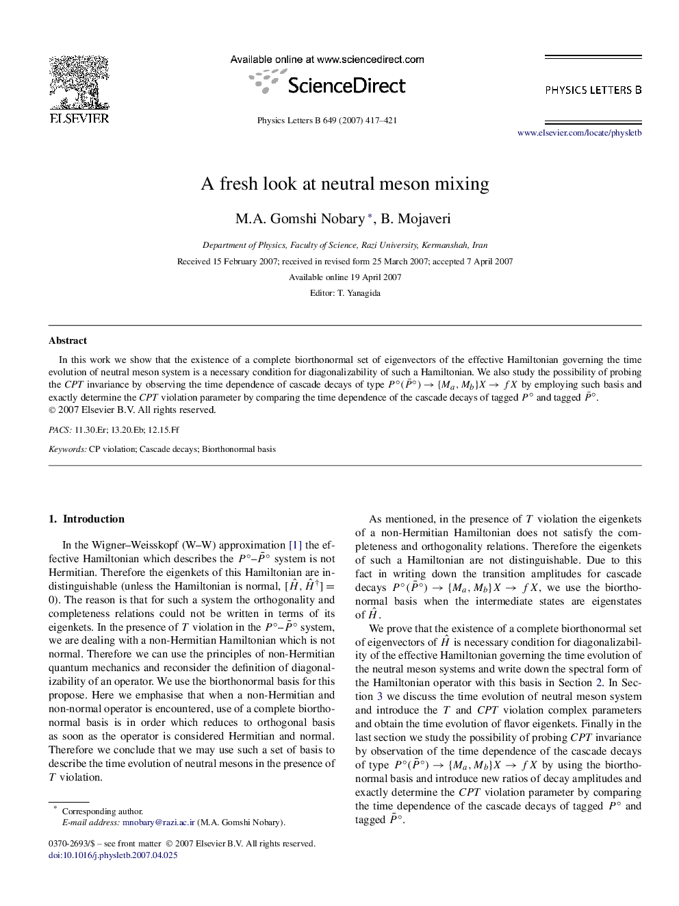 A fresh look at neutral meson mixing