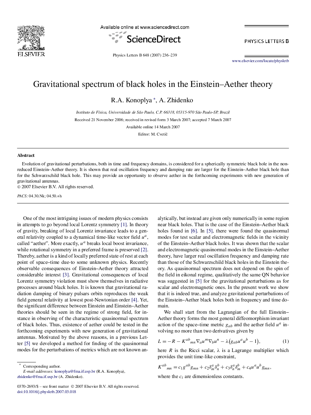 Gravitational spectrum of black holes in the Einstein-Aether theory