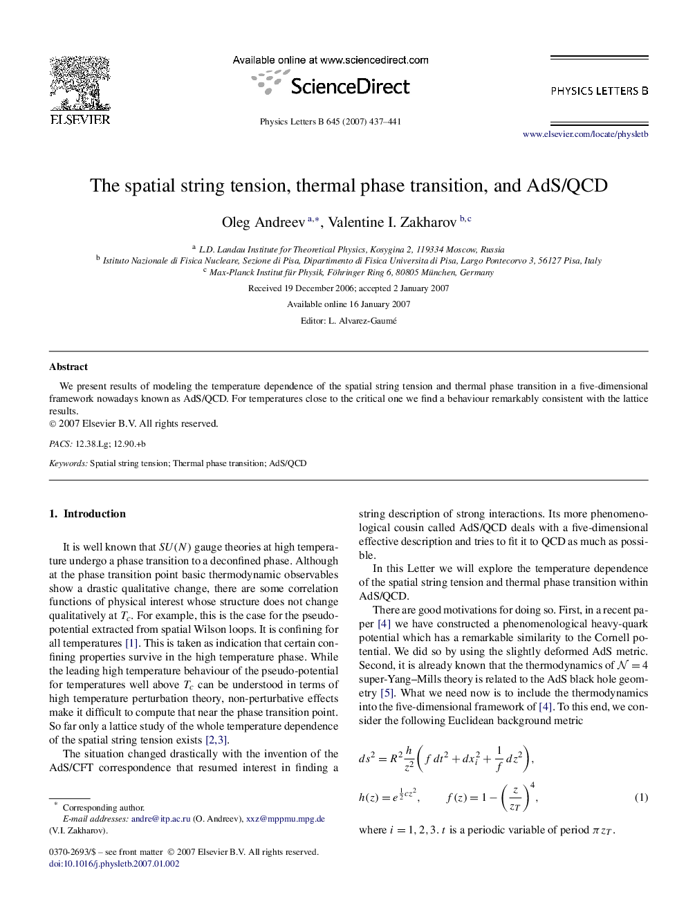 The spatial string tension, thermal phase transition, and AdS/QCD