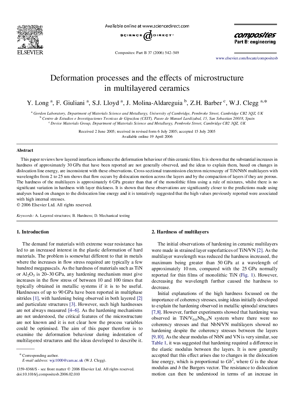 Deformation processes and the effects of microstructure in multilayered ceramics