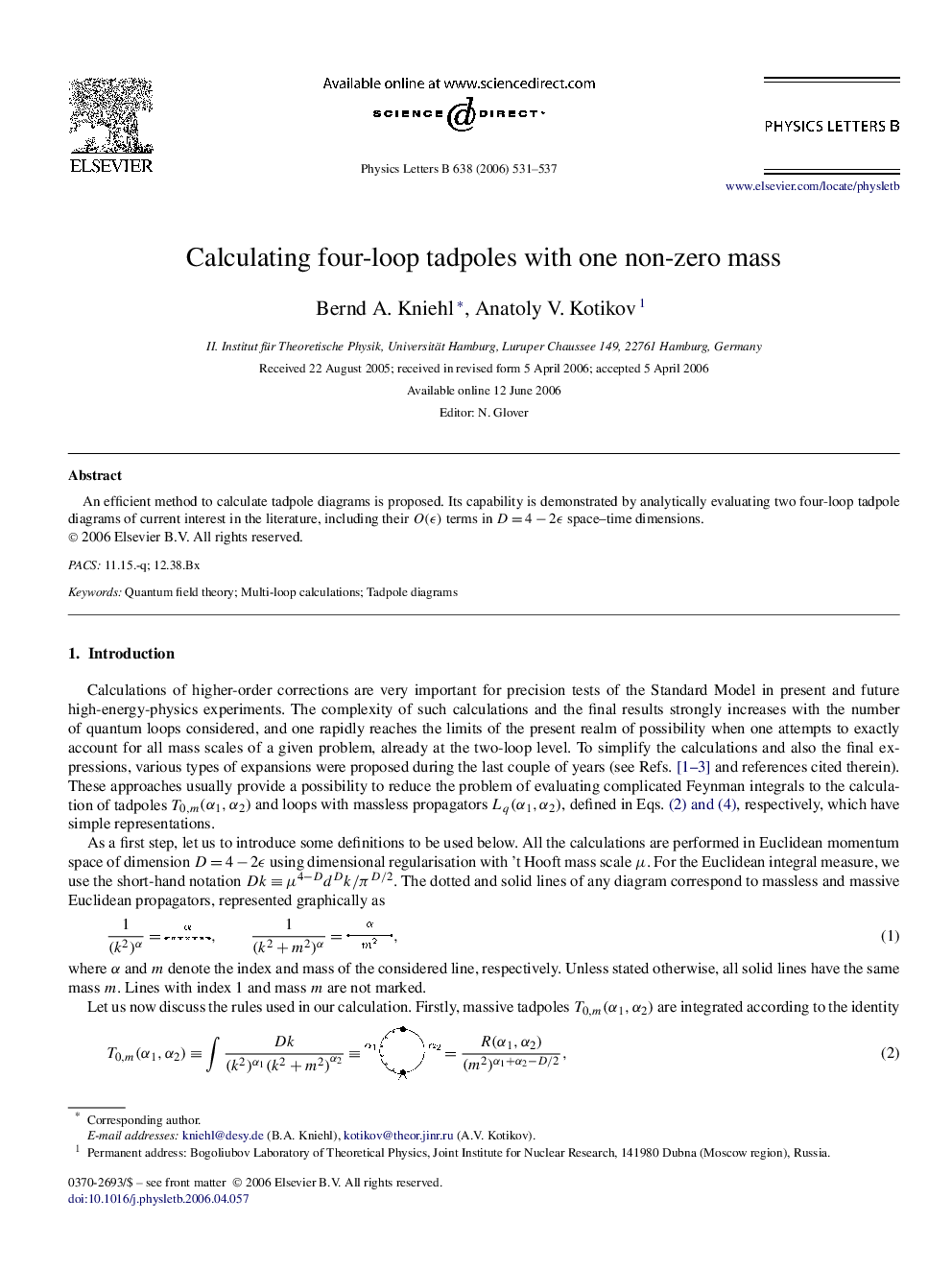 Calculating four-loop tadpoles with one non-zero mass