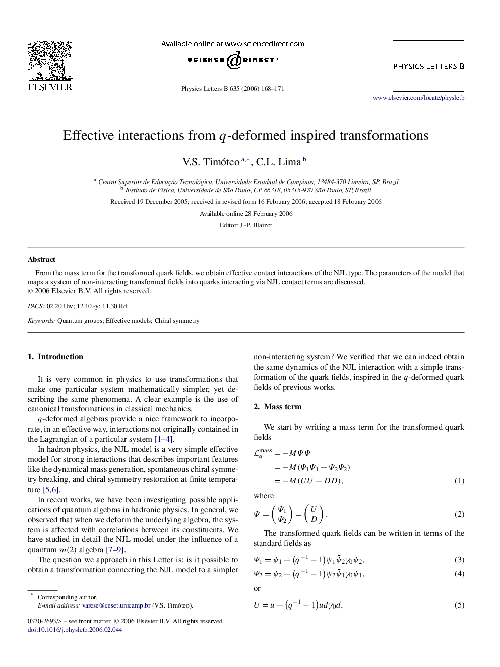 Effective interactions from q-deformed inspired transformations