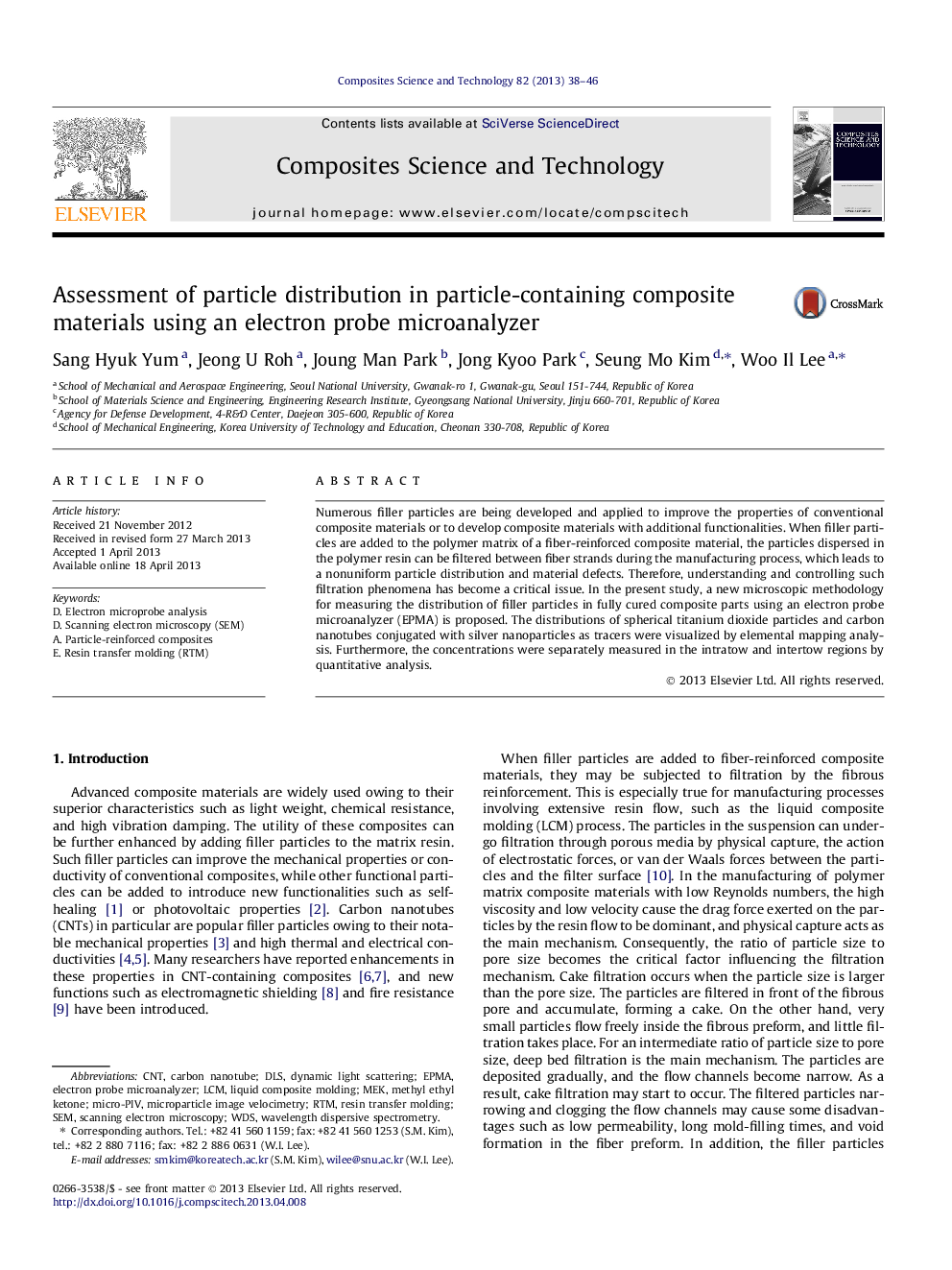عکس صفحه اول مقاله: Assessment of particle distribution in particle-containing composite materials using an electron probe microanalyzer Assessment of particle distribution in particle-containing composite materials using an electron probe microanalyzer