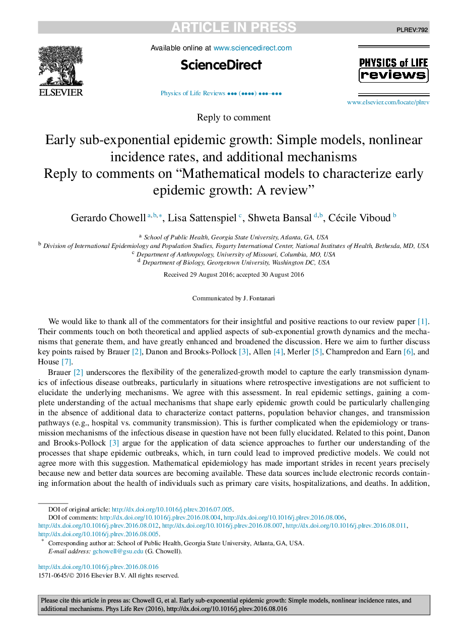 Early sub-exponential epidemic growth: Simple models, nonlinear incidence rates, and additional mechanisms