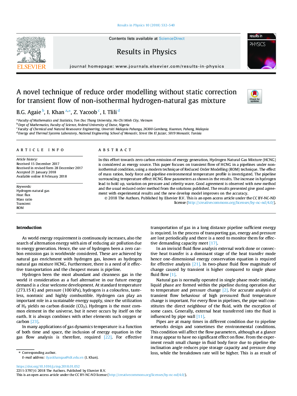 A novel technique of reduce order modelling without static correction for transient flow of non-isothermal hydrogen-natural gas mixture