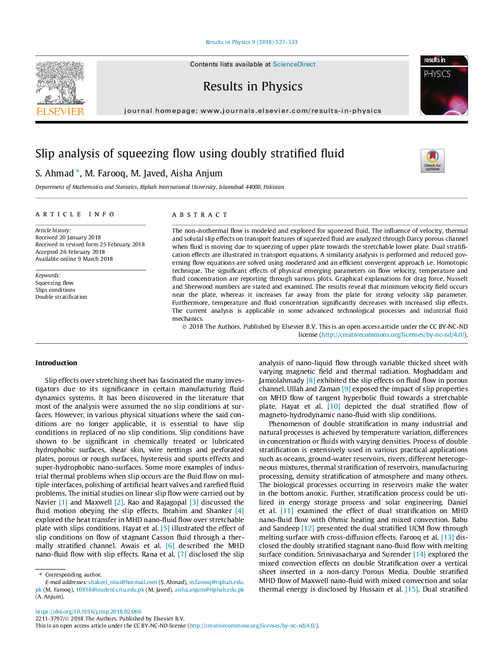 Slip analysis of squeezing flow using doubly stratified fluid