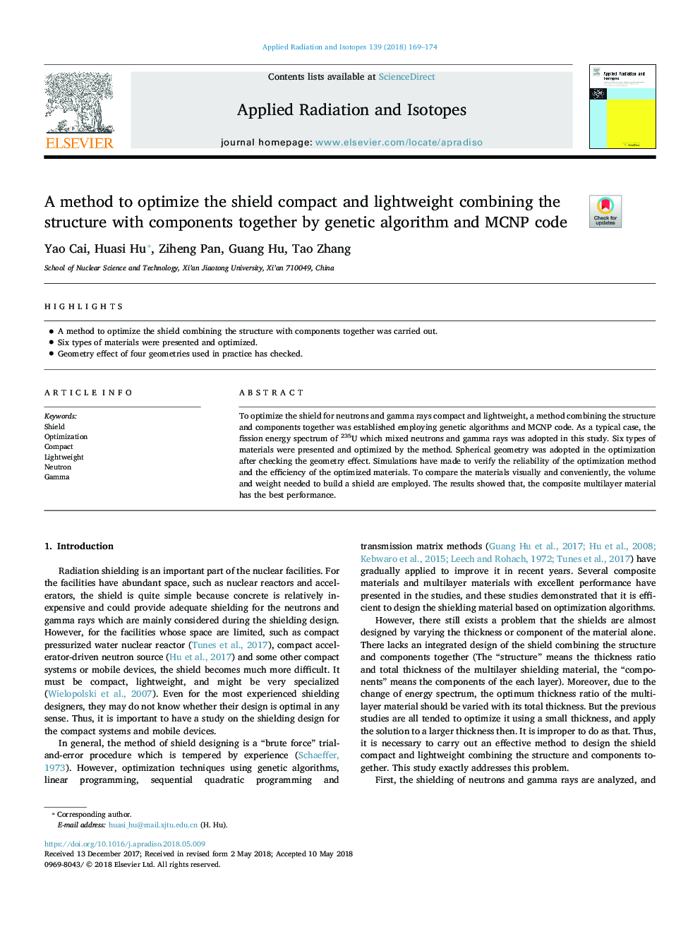 A method to optimize the shield compact and lightweight combining the structure with components together by genetic algorithm and MCNP code