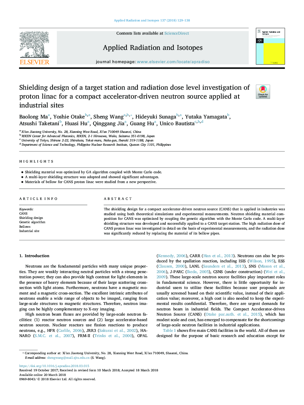 Shielding design of a target station and radiation dose level investigation of proton linac for a compact accelerator-driven neutron source applied at industrial sites