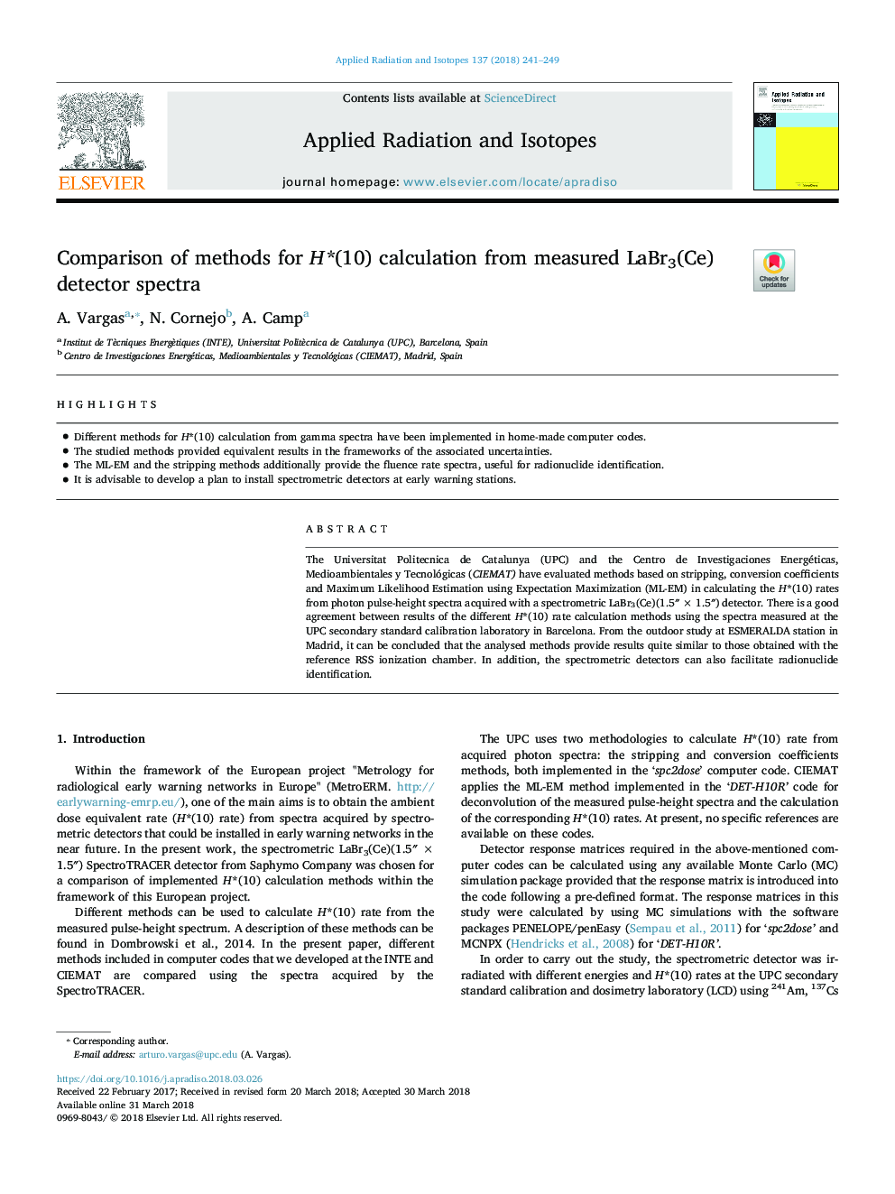 Comparison of methods for H*(10) calculation from measured LaBr3(Ce) detector spectra