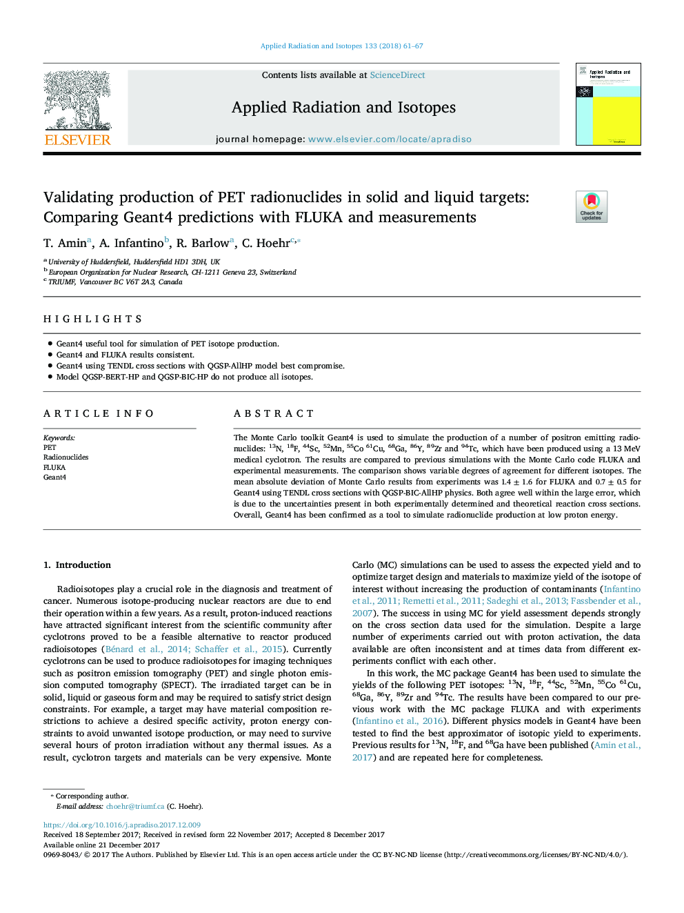 Validating production of PET radionuclides in solid and liquid targets: Comparing Geant4 predictions with FLUKA and measurements
