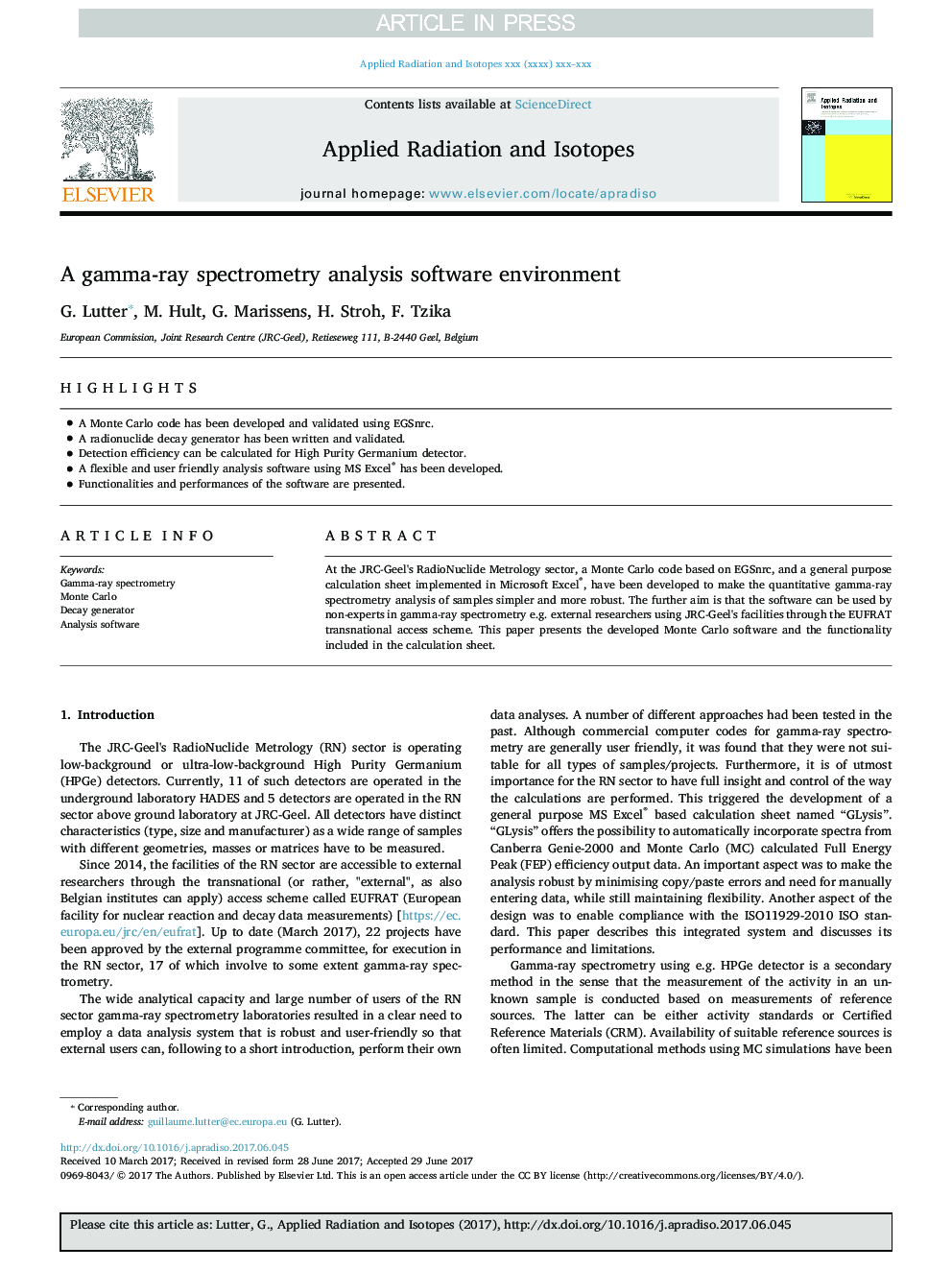 A gamma-ray spectrometry analysis software environment