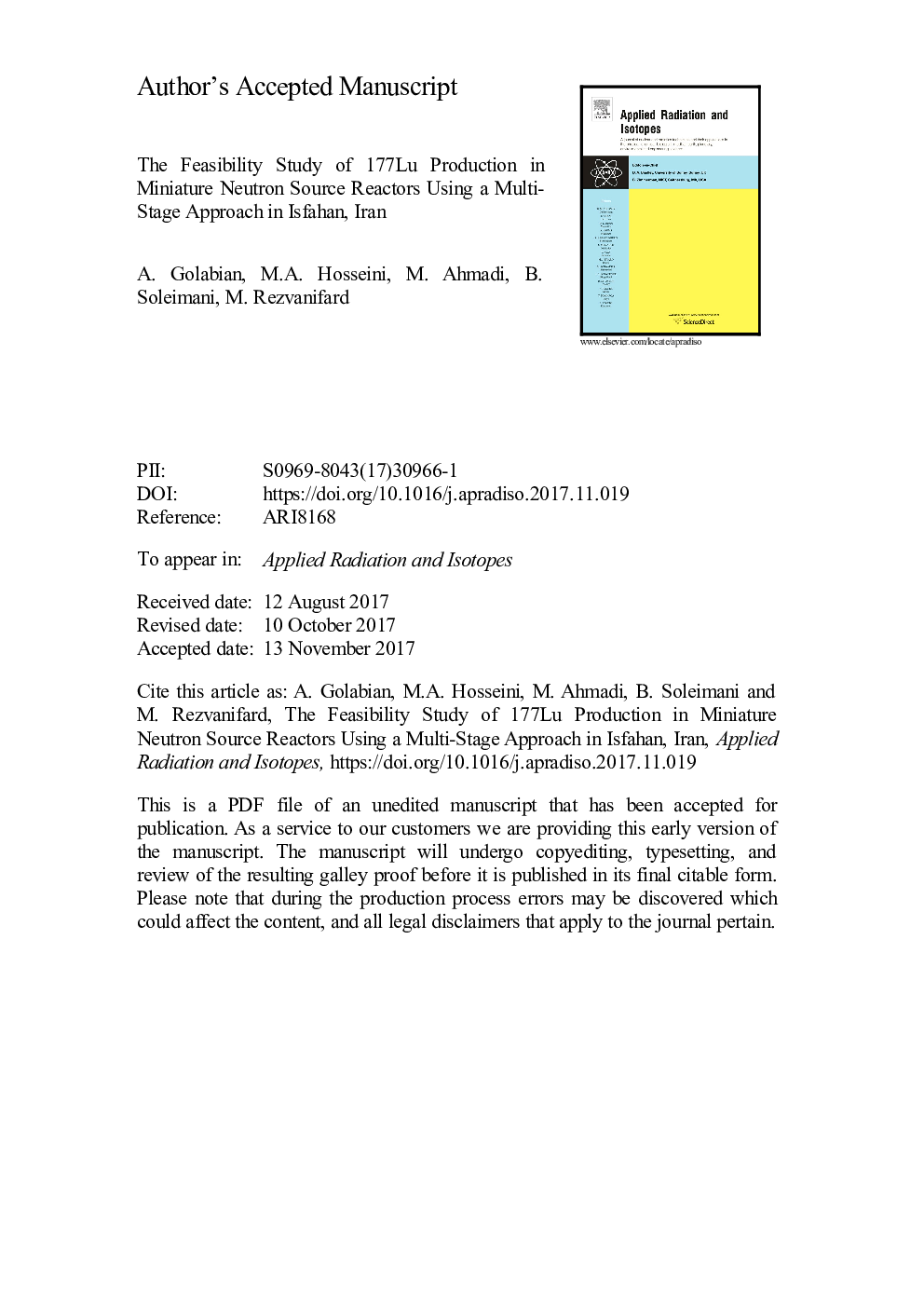 The feasibility study of 177Lu production in Miniature Neutron Source Reactors using a multi-stage approach in Isfahan, Iran