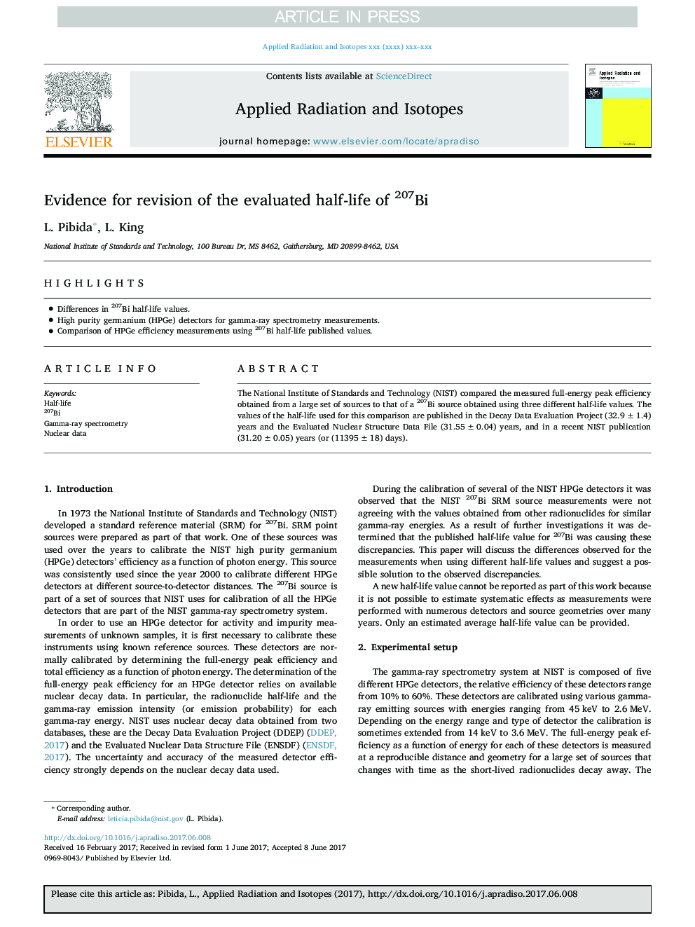 Evidence for revision of the evaluated half-life of 207Bi